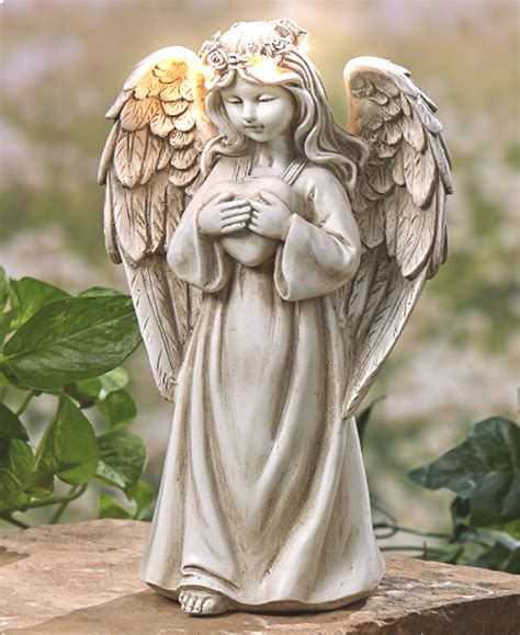 Solar Powered Led Holding Heart Garden Angel Garden Angels Angel