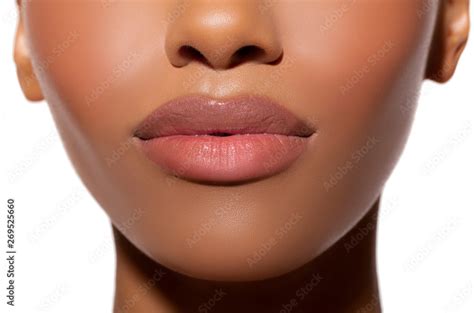 Sexy Lips Close Up Female Lips Mouth Perfect Healthy Lips Of A Dark Skinned Girl Transparent