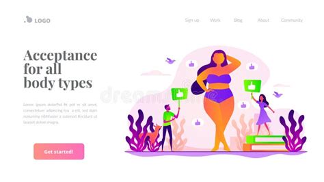body positive landing page template stock vector illustration of lifestyle body 152159717