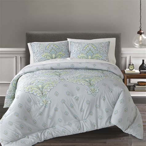 Paisley 200 Tc 100 Cotton Aqua Comforter Sham Set Ebay