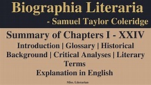 Biographia Literaria by Samuel Taylor Coleridge Summary of Chapters 1 ...