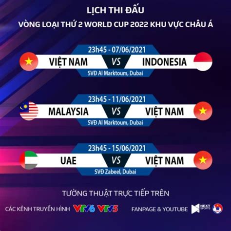 Lịch Thi đấu Bóng đá Việt Nam Bảng G Vòng Loại World Cup 2022 Tin360
