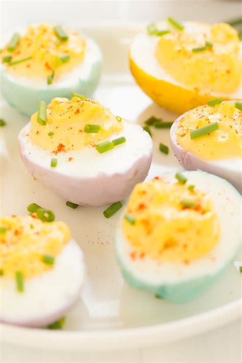 Naturally Dyed Classically Deviled Eggs Heart And Stove