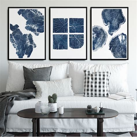 Set Of 3 Large Abstract Wall Art Prints Nature Inspired Wood Textures