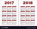 Calendar 2017 2018 Royalty Free Vector Image - VectorStock