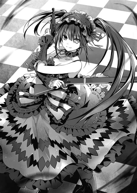 Date A Live Anime Date Black And White Comics Kurumi Tokisaki