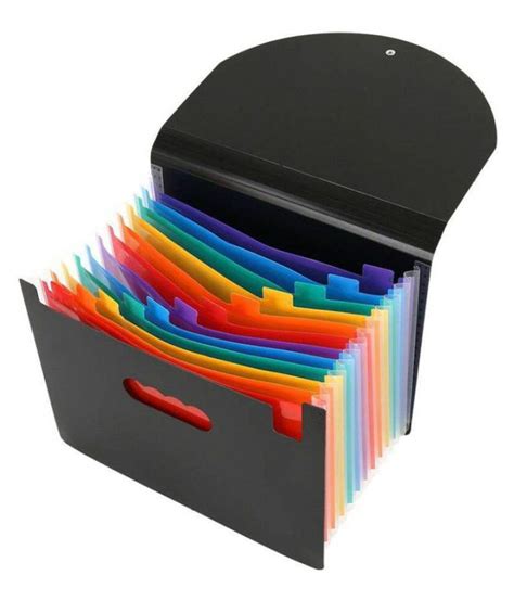 Techtest 24 Pockets Expanding File Folder With Flip Cover A4portable