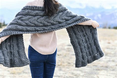 Easy Winding Cables Wrap Knitting Pattern Mama In A Stitch