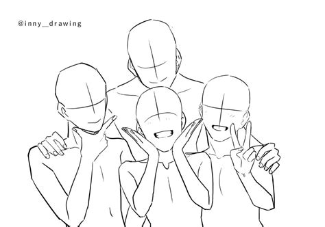 4 person poses drawing body pose drawing anime poses reference drawing base drawing