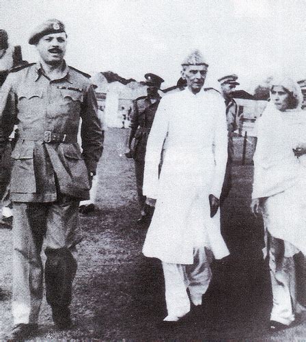 Quaid E Azam And Fatima Jinnah In Dhaka Cantonment With Goc Ayub Khan