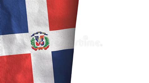 Drapeau De La République Dominicaine Isolé Blanc Avec Copyspace