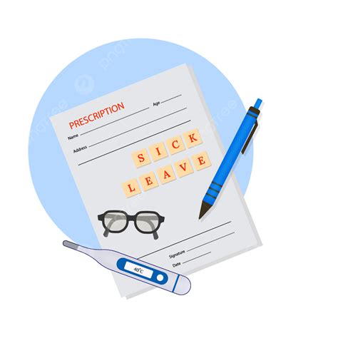 Pharmacy Medical Prescription Vector Png Images Sick Leave With