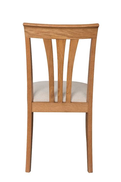 Victoria Solid Oak Chair Fabric Linen Seat Pad