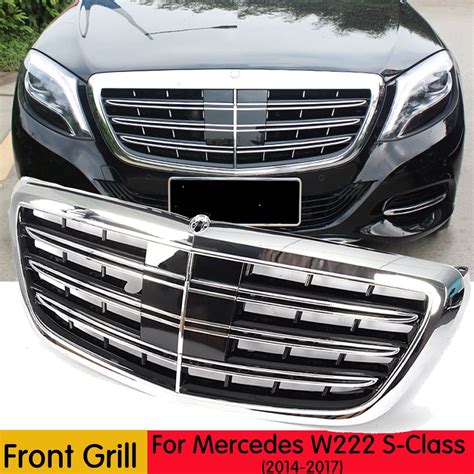 New S Class Grille For Mercedes Benz W222 Front Chrome Abs Racing Grill