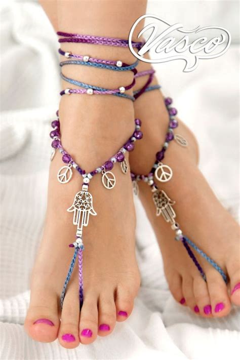 Barefoot Sandal Yoga Accessories Hamsa Hand Unique By Vascodesign Ankle