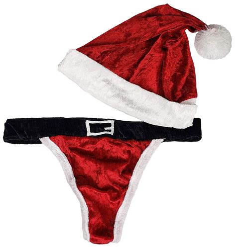 Mens Holiday Santa Thong With Hat Red Medium Walmart Canada