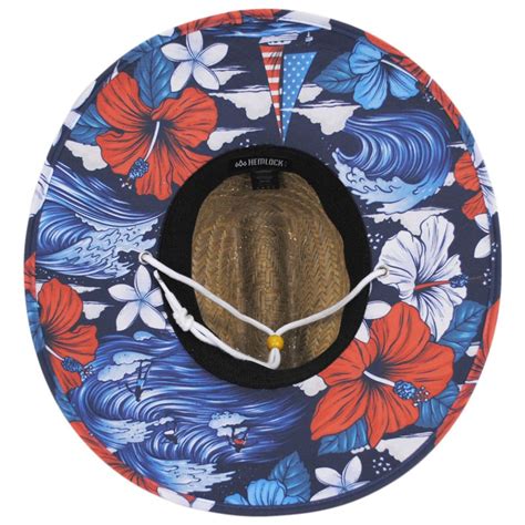 Hemlock Hat Co Midway Rush Straw Lifeguard Hat Sun Protection