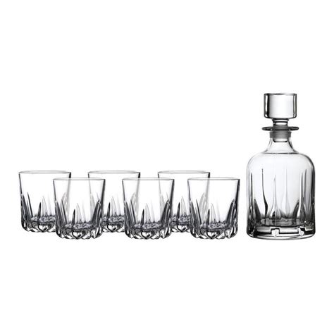 Royal Doulton Mode Whiskey Crystalline Decanter 7pcs Set Decanter And 6 Tumblers