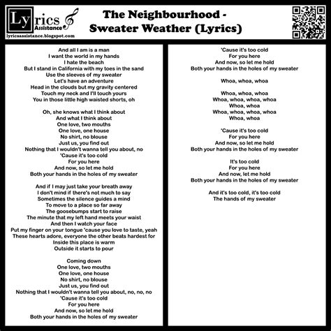 The Neighbourhood Sweater Weather Lyrics