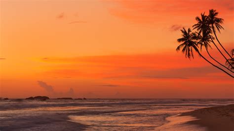 Wallpaper Landscape Sunset Sea Shore Sand Sky