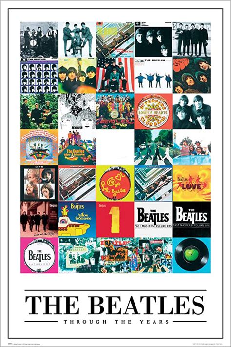 The Beatles Through The Years 20 Album Covers Official Music Poster