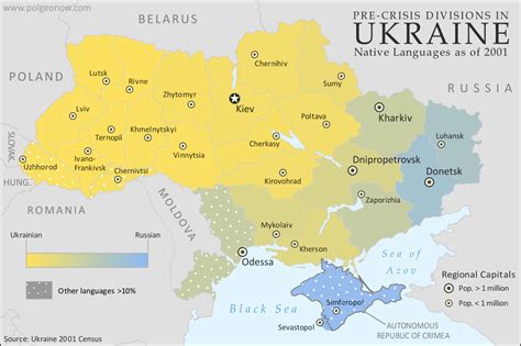 Pre Crisis Divisions In The Ukraine Native Languages As Of 2001