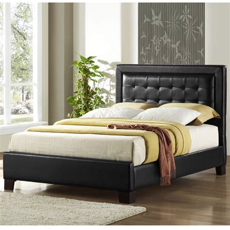 Oxford Creek Black Faux Leather Full Size Platform Bed Home