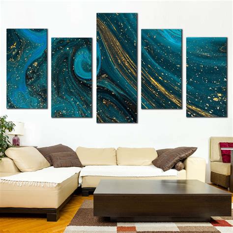 Marble Texture Canvas Wall Art Luxury Abstract Digital Painting Multi