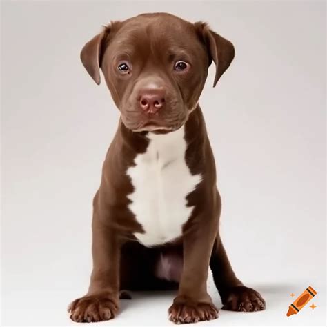 Cute Baby Pitbull Chocolate Lab With White Chest And Paws