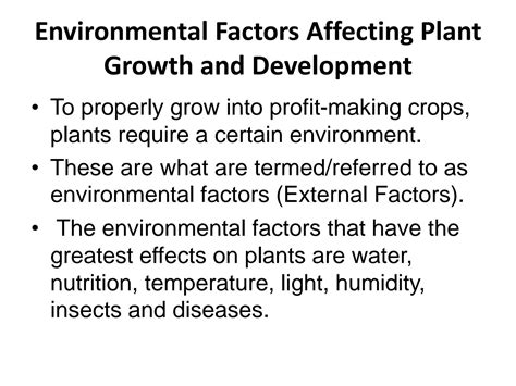 Solution Environmental Factors Affecting Plant Growth And Development