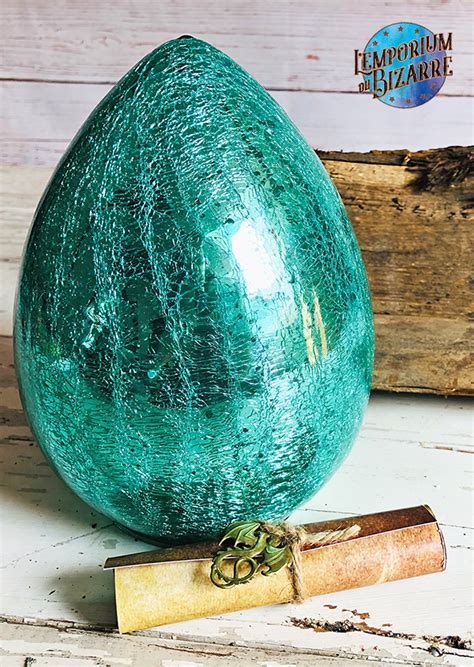 Enchanting Turquoise Glass Dragon Egg Lamp