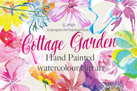 Flower Clip Art Cottage Garden ~ Illustrations On Creative Market