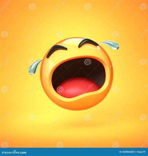 Crying Emoji Isolated On Yellow Background Emoticon In Tears 3d