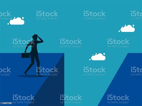 Think About The Risks Businessman Filed With Gaps Vector Illustration