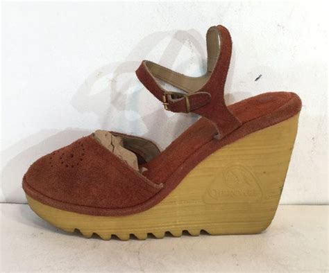1970s Cherokee Suede Platform Sandals Size 5 1970s Platform Etsy