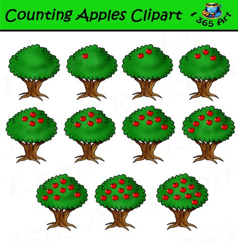 Counting Clipart Apples Set For Commercial Use Clipart 4 School