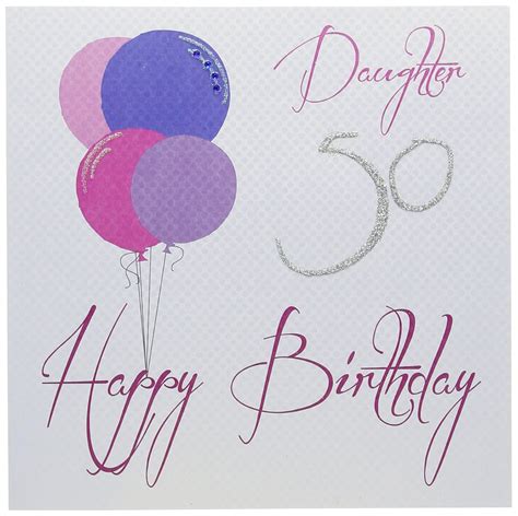 White Cotton Cards Daughter 50 Happy Handmade 50th Birthday Card Code