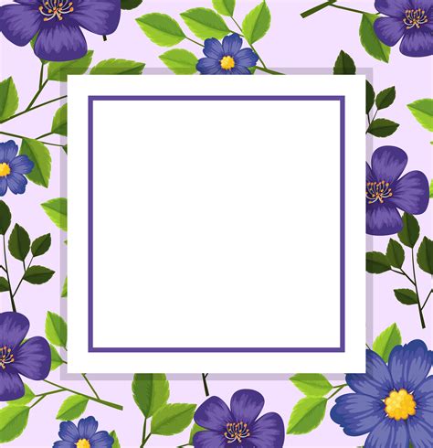 Purple Flower Card Template 696102 Vector Art At Vecteezy
