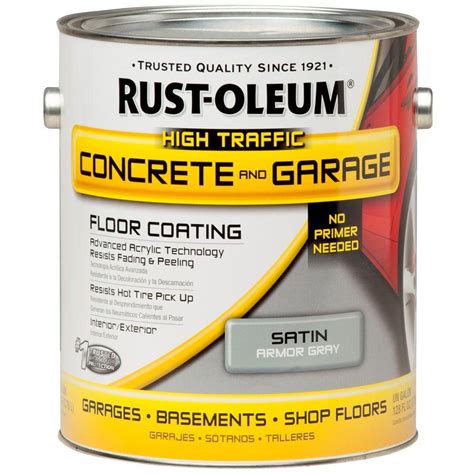 Rust Oleum 1 Gal Armor Gray Concrete Floor Paint 260724 The Home Depot