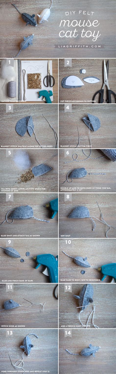 Felt Mouse Diy Cat Toy Mice Toy And Tutorials