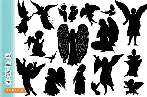 Angel Silouette Angel Clip Art Angel Silhouettes Brushes On