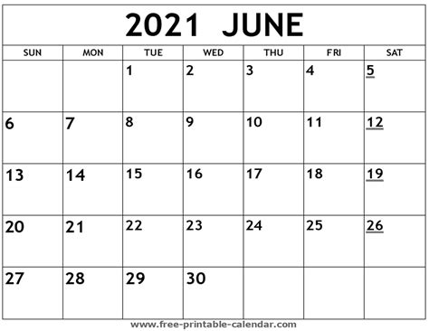 June Calendar Free Printable Monthly Calendars Riset