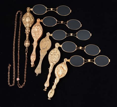Lot Detail Lot Of 5 Antique Lorgnette Opera Glasses