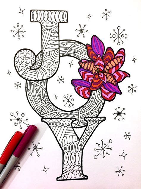 Maybe you would like to learn more about one of these? JOY - PDF Zentangle Coloring Page | Zentangle, Dessins zentangle, Livre de couleur