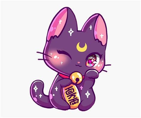 A Purple Cat With Stars And Moon On Its Chest Holding A Candy Bar