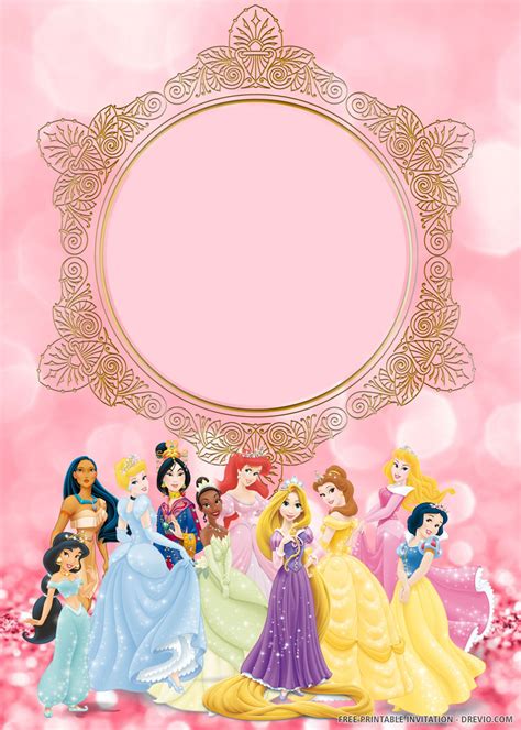 Happy Birthday Disney Princess Disney Princess Invitations Happy