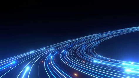 High Speed Light Streaks Internet Data Blue Colour Glow Lines
