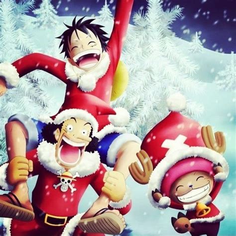 A One Piece Christmas Luffy Ussop And Chopper Luffy Dragon Ball