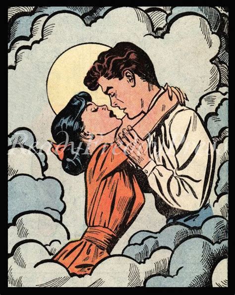 Pop Art Vintage Vintage Romance Retro Art Retro Comic Art Vintage Kiss Illustration
