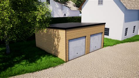 Garage En Ossature Bois 36 M2 Toit Mono Pente Cogebois